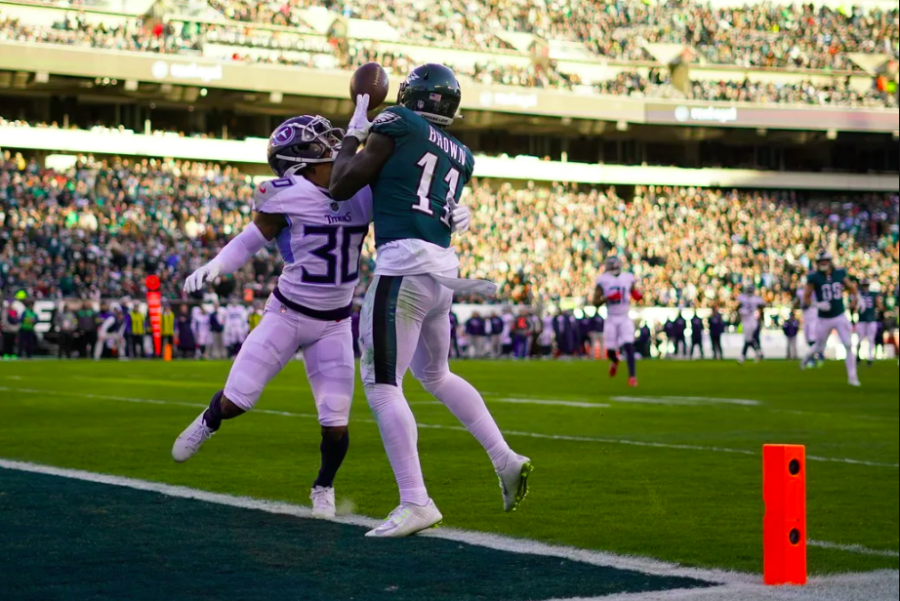 aj brown titans touchdown pic